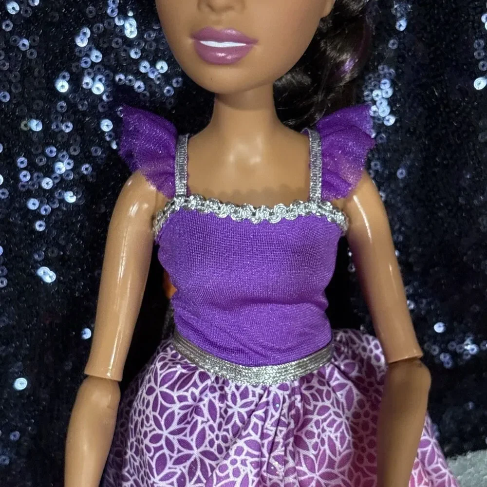 2015 Barbie 17” Tall Doll Dress Purple Pink Princess Dress Mattel